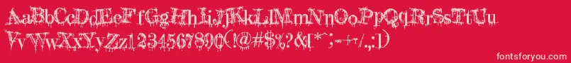 ALolitaScorned Font – Pink Fonts on Red Background