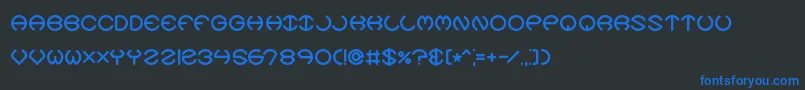 SpheroidsXBrk Font – Blue Fonts on Black Background