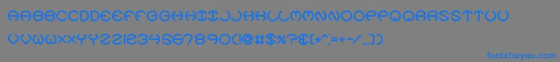 SpheroidsXBrk-Schriftart – Blaue Schriften auf grauem Hintergrund