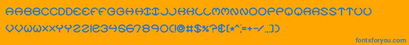 フォントSpheroidsXBrk – オレンジの背景に青い文字