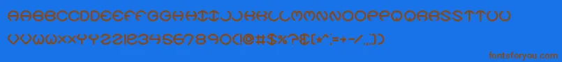 SpheroidsXBrk Font – Brown Fonts on Blue Background