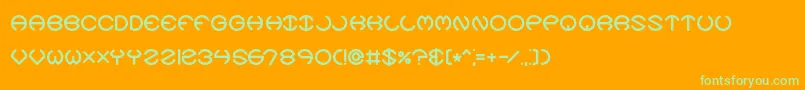 SpheroidsXBrk Font – Green Fonts on Orange Background