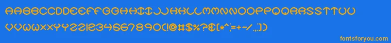 SpheroidsXBrk Font – Orange Fonts on Blue Background