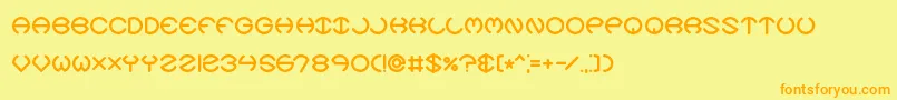 SpheroidsXBrk Font – Orange Fonts on Yellow Background