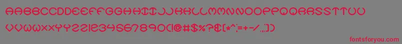フォントSpheroidsXBrk – 赤い文字の灰色の背景