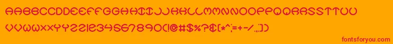 SpheroidsXBrk Font – Red Fonts on Orange Background