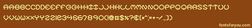 SpheroidsXBrk Font – Yellow Fonts on Brown Background