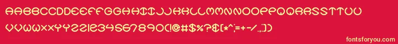 SpheroidsXBrk Font – Yellow Fonts on Red Background