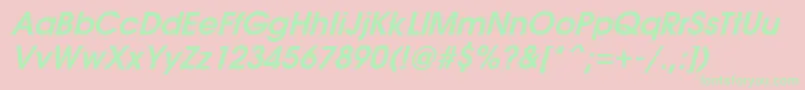 AvantiBoldItalic Font – Green Fonts on Pink Background