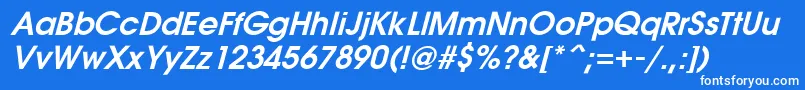 AvantiBoldItalic Font – White Fonts on Blue Background