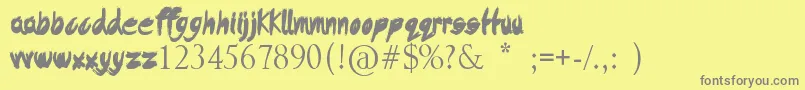 DysfunctionalFamily Font – Gray Fonts on Yellow Background