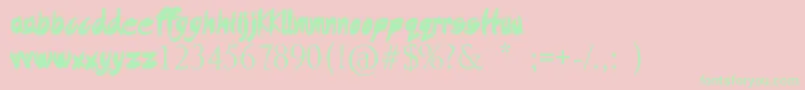 DysfunctionalFamily Font – Green Fonts on Pink Background