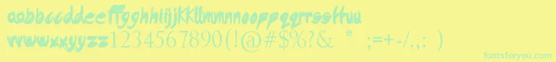 DysfunctionalFamily Font – Green Fonts on Yellow Background