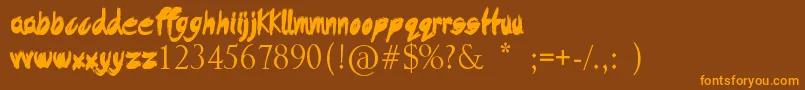 DysfunctionalFamily Font – Orange Fonts on Brown Background