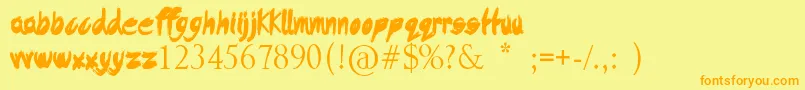 DysfunctionalFamily Font – Orange Fonts on Yellow Background