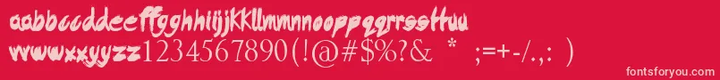 DysfunctionalFamily Font – Pink Fonts on Red Background