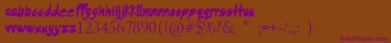 DysfunctionalFamily Font – Purple Fonts on Brown Background