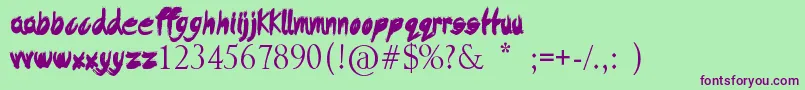 DysfunctionalFamily Font – Purple Fonts on Green Background