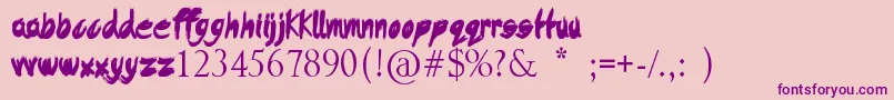 DysfunctionalFamily Font – Purple Fonts on Pink Background