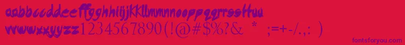 DysfunctionalFamily Font – Purple Fonts on Red Background