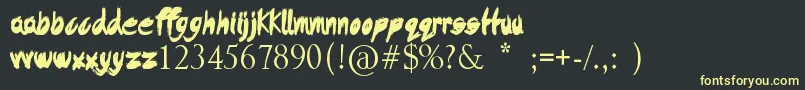 DysfunctionalFamily Font – Yellow Fonts on Black Background