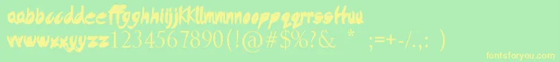 DysfunctionalFamily Font – Yellow Fonts on Green Background