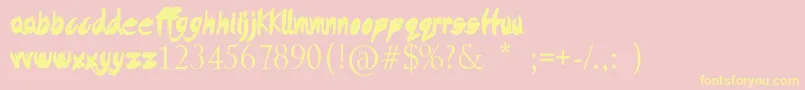 DysfunctionalFamily Font – Yellow Fonts on Pink Background