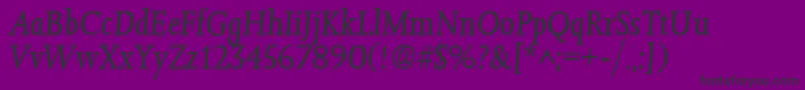 Fonte JessicaItalic – fontes pretas em um fundo violeta
