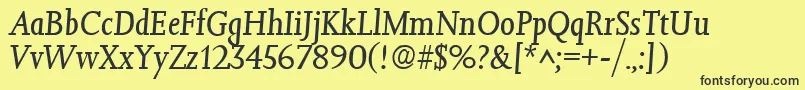 fuente JessicaItalic – Fuentes Negras Sobre Fondo Amarillo