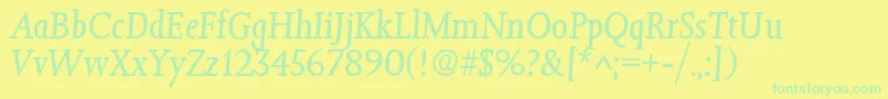 JessicaItalic Font – Green Fonts on Yellow Background
