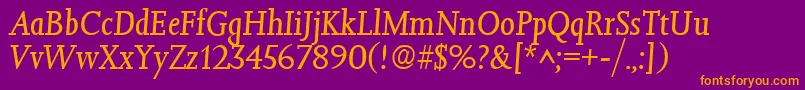 fuente JessicaItalic – Fuentes Naranjas Sobre Fondo Morado