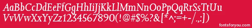 JessicaItalic Font – White Fonts on Red Background