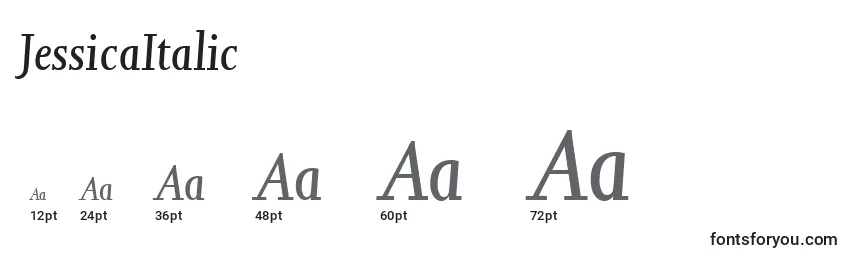JessicaItalic Font Sizes