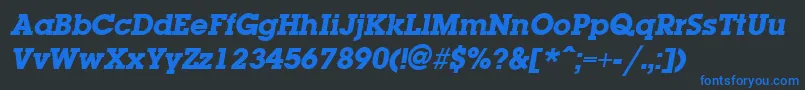 LaplandExtraboldItalic Font – Blue Fonts on Black Background