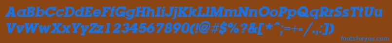 LaplandExtraboldItalic Font – Blue Fonts on Brown Background