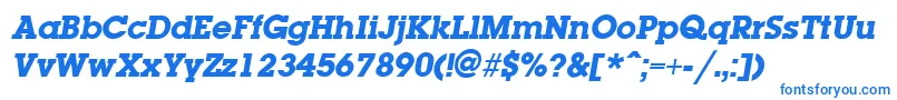 フォントLaplandExtraboldItalic – 白い背景に青い文字