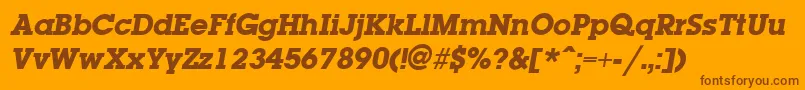 LaplandExtraboldItalic Font – Brown Fonts on Orange Background