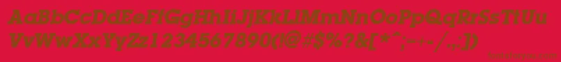 LaplandExtraboldItalic Font – Brown Fonts on Red Background
