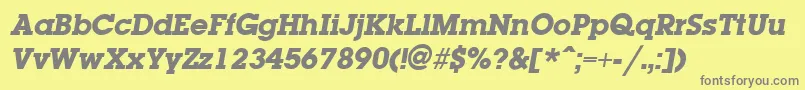 LaplandExtraboldItalic Font – Gray Fonts on Yellow Background