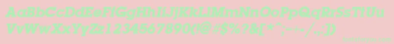 LaplandExtraboldItalic Font – Green Fonts on Pink Background