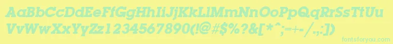 LaplandExtraboldItalic Font – Green Fonts on Yellow Background