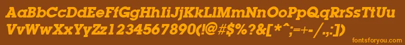 LaplandExtraboldItalic Font – Orange Fonts on Brown Background