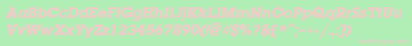 LaplandExtraboldItalic Font – Pink Fonts on Green Background