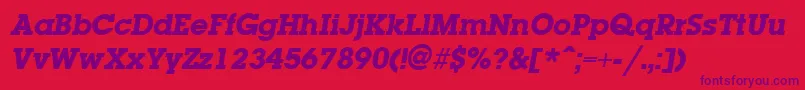 LaplandExtraboldItalic Font – Purple Fonts on Red Background