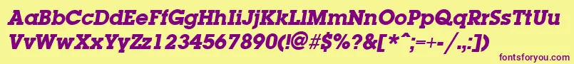 LaplandExtraboldItalic Font – Purple Fonts on Yellow Background