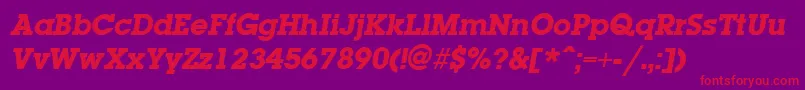 LaplandExtraboldItalic Font – Red Fonts on Purple Background