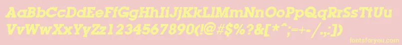 LaplandExtraboldItalic Font – Yellow Fonts on Pink Background