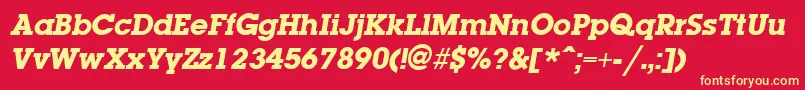 LaplandExtraboldItalic Font – Yellow Fonts on Red Background