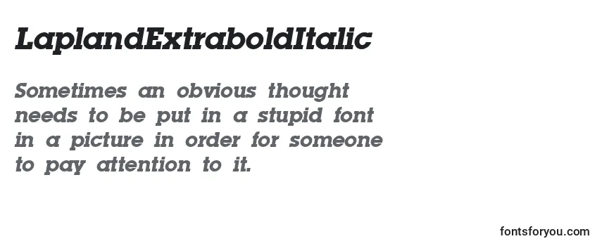 Review of the LaplandExtraboldItalic Font