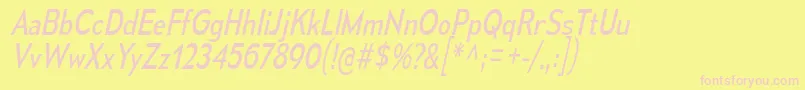 Czcionka MesmerizeScBkIt – różowe czcionki na żółtym tle
